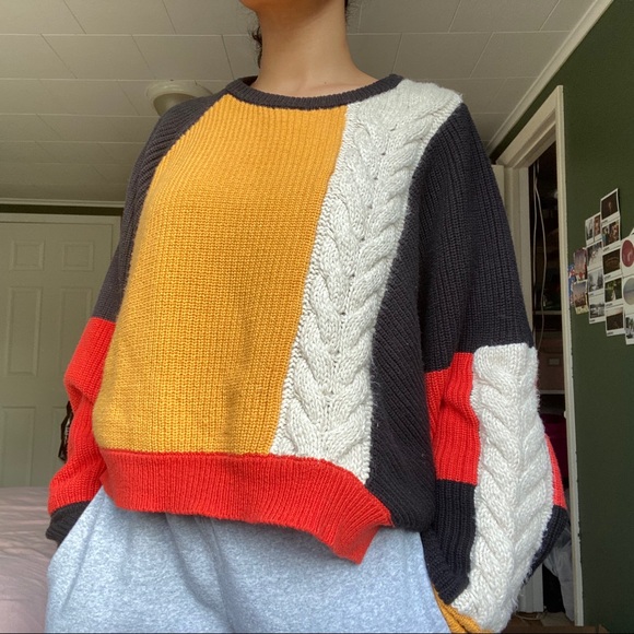 Price Drop Ecote Mix Stitch Colorblock 